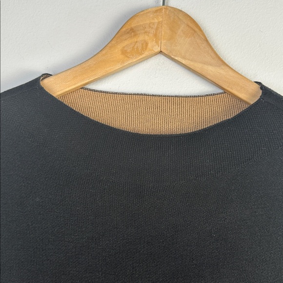 Eileen Fisher Reversible Silk Organic Cotton Funnel Neck Sweater Med Black Clay - Picture 6 of 16